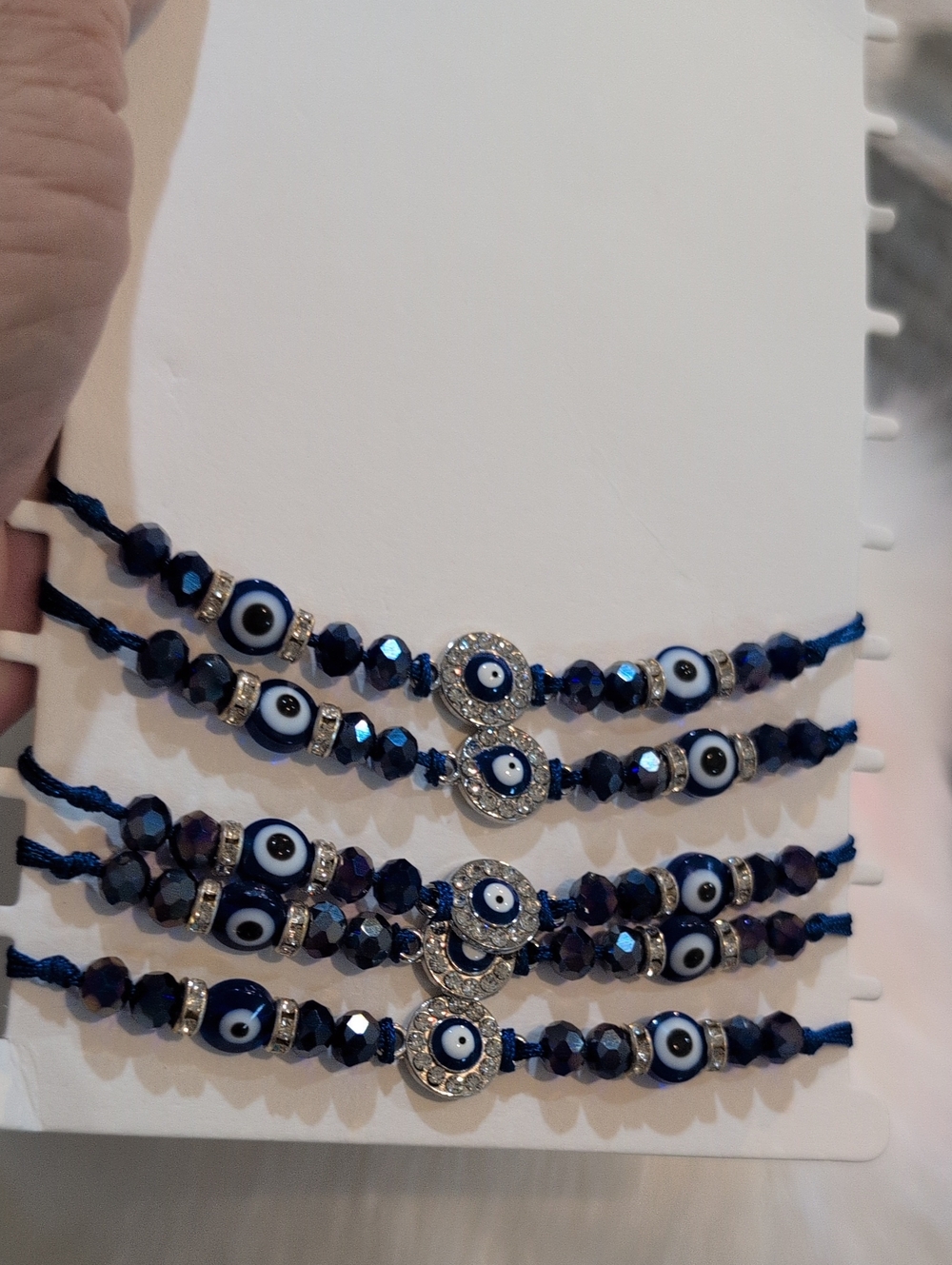 Evil Eye Beaded Bracelet - Navy Blue - New Without Tags